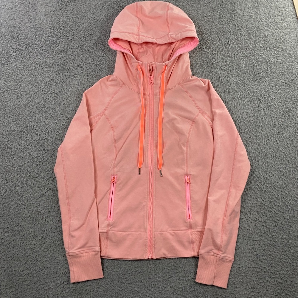 Lululemon Rejuvenate Hoodie Bleached Coral size 10 Full‎ Zip Stretch Pink